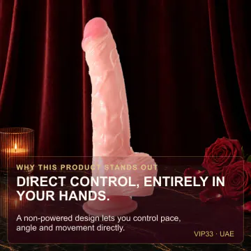 Bagged Manual Dildo - Skin/Black VIP33 product image view 2