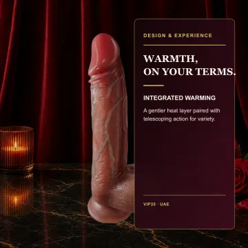 Wireless Heated Telescopic Vibrating Dildo - Skin Color VIP35 product image view 3